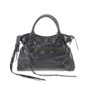 BALENCIAGA The City Black Lambskin Bag